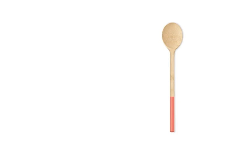 pebbly - farbiger Griff - Rührlöffel aus Bambus - 30cm lang