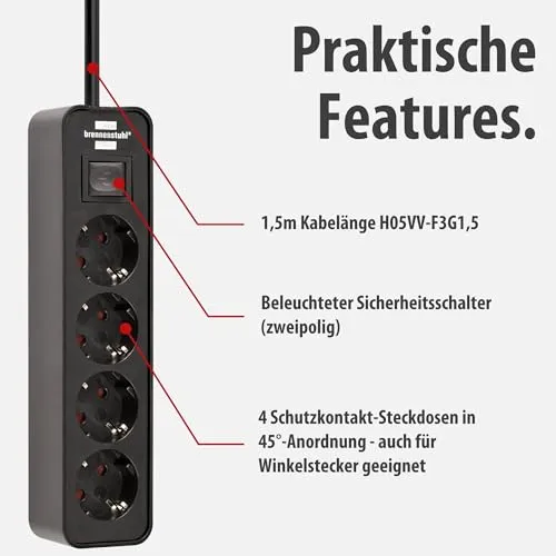 Brennenstuhl Ecolor Steckdosenleiste 4-Fach