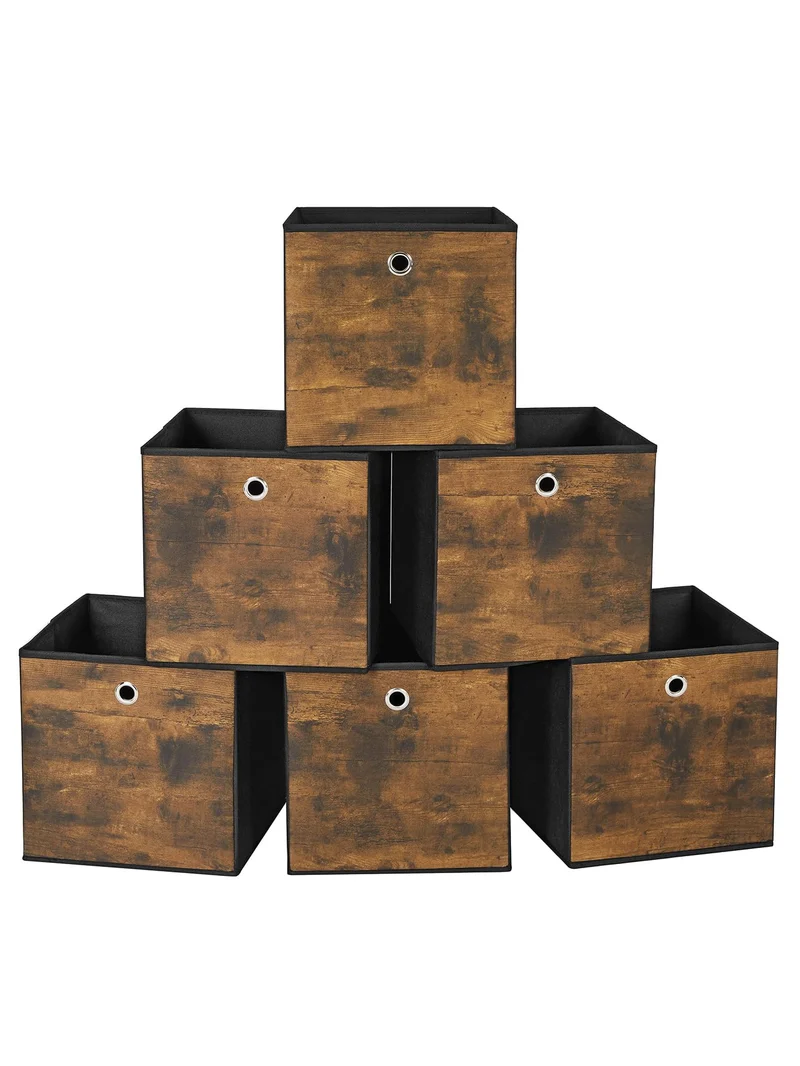 SONGMICS Aufbewahrungsbox 6er Set, Faltbox, 30 x 30 x 30 cm