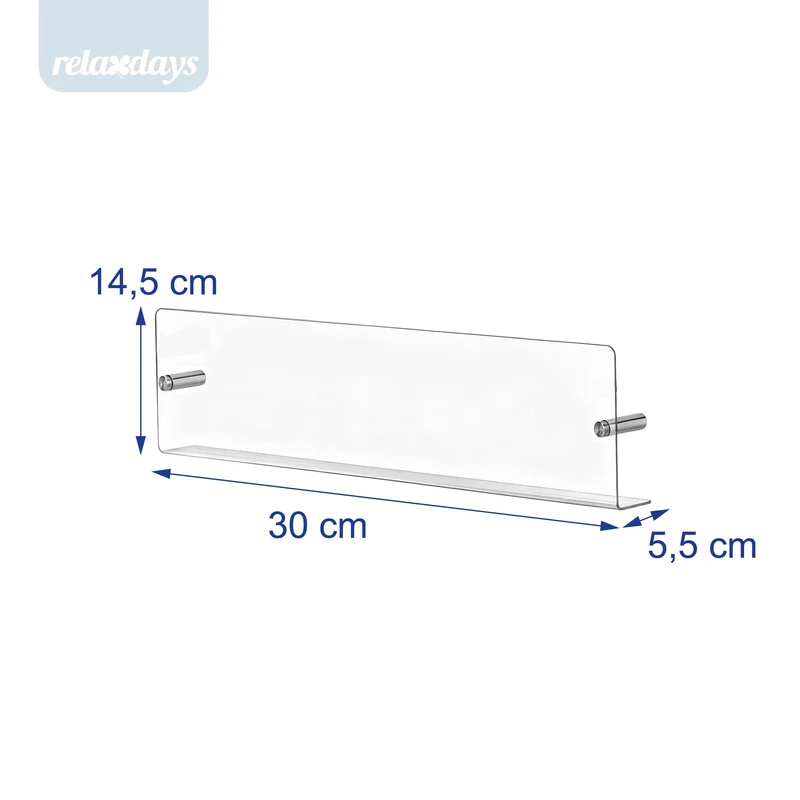 Relaxdays Zeitschriftenhalter Wand, 3er Set, Acryl, transparent