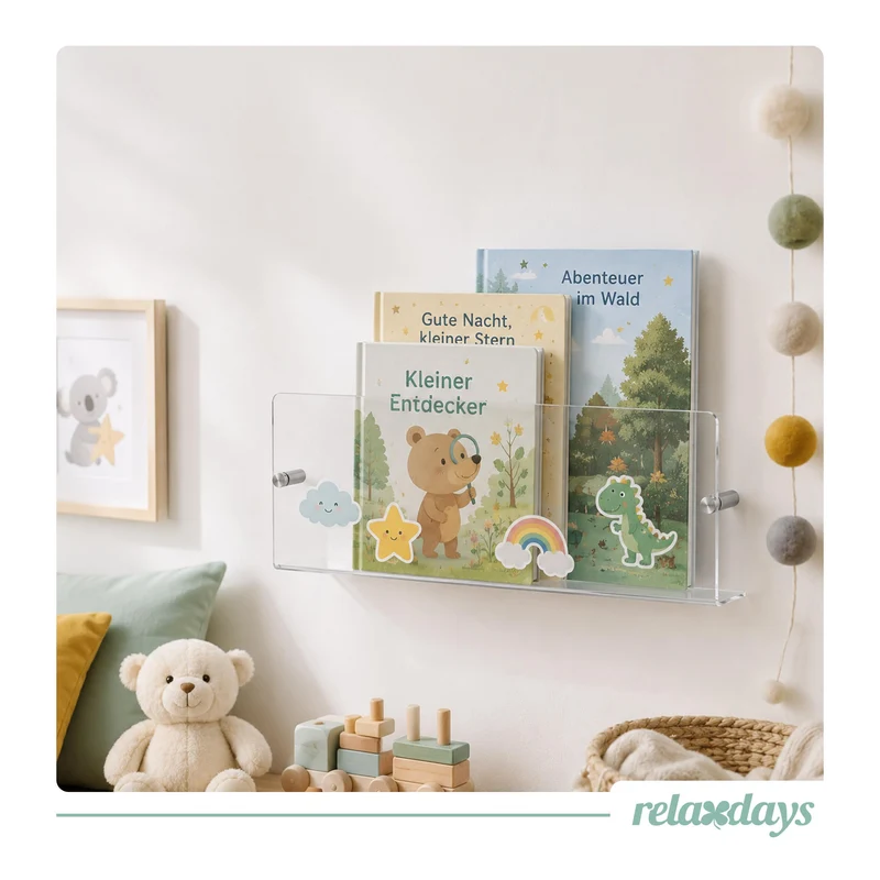 Relaxdays Zeitschriftenhalter Wand, 3er Set, Acryl, transparent