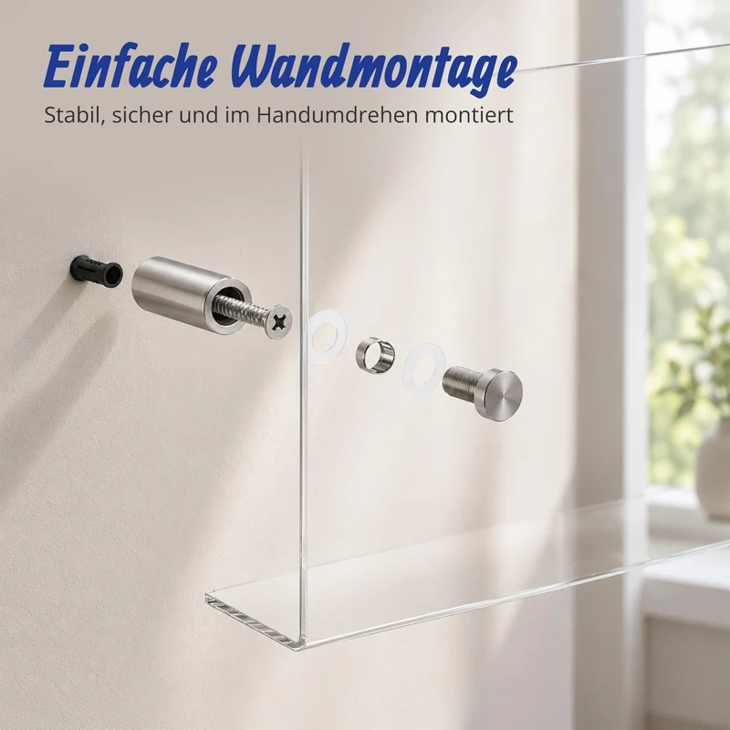 Relaxdays Zeitschriftenhalter Wand, 3er Set, Acryl, transparent