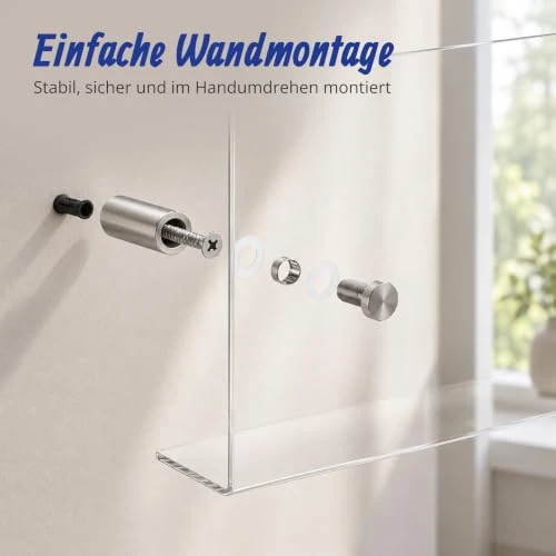 Relaxdays Zeitschriftenhalter Wand, 3er Set, Acryl, transparent