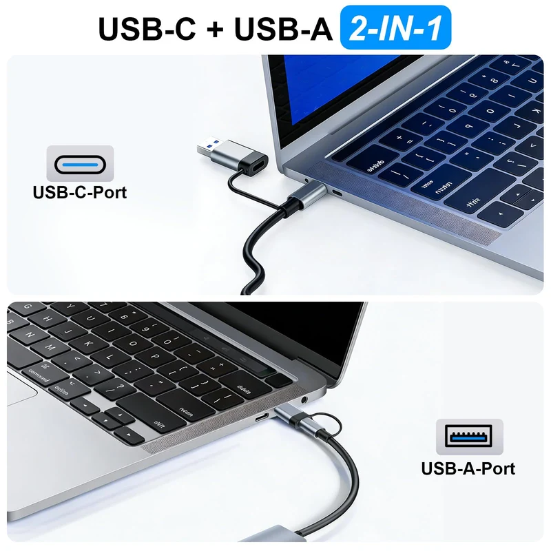 USB Hub 3.0, 7 in 1 USB C Hub Multiport Adapter mit 1*USB 3.0, 4*USB 2.0, 2*USB-C, 5 Gbit/s Hochgeschwindigkeit, USB C Splitter aus Aluminium für MacBook/Surface/XPS/PC/PS5/PS4/Laptops/Tablet etc.