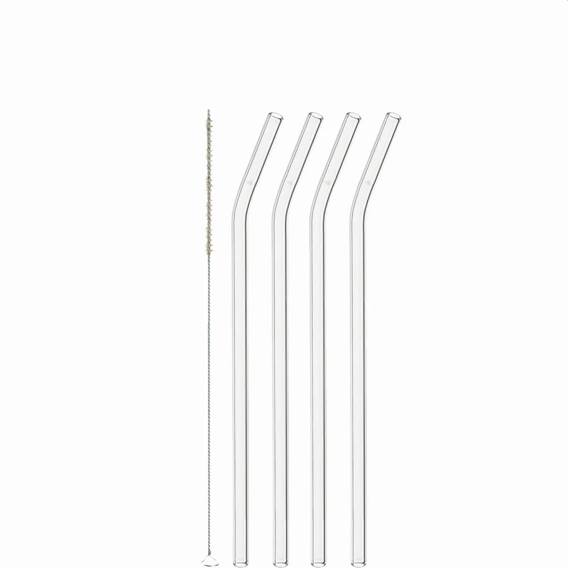 4 Glastrinkhalme + Bürste