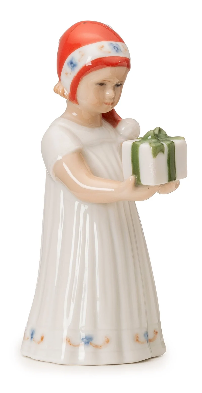 Royal Copenhagen Weihnachten 'Elsa mit Mini-Geschenk - weiß'