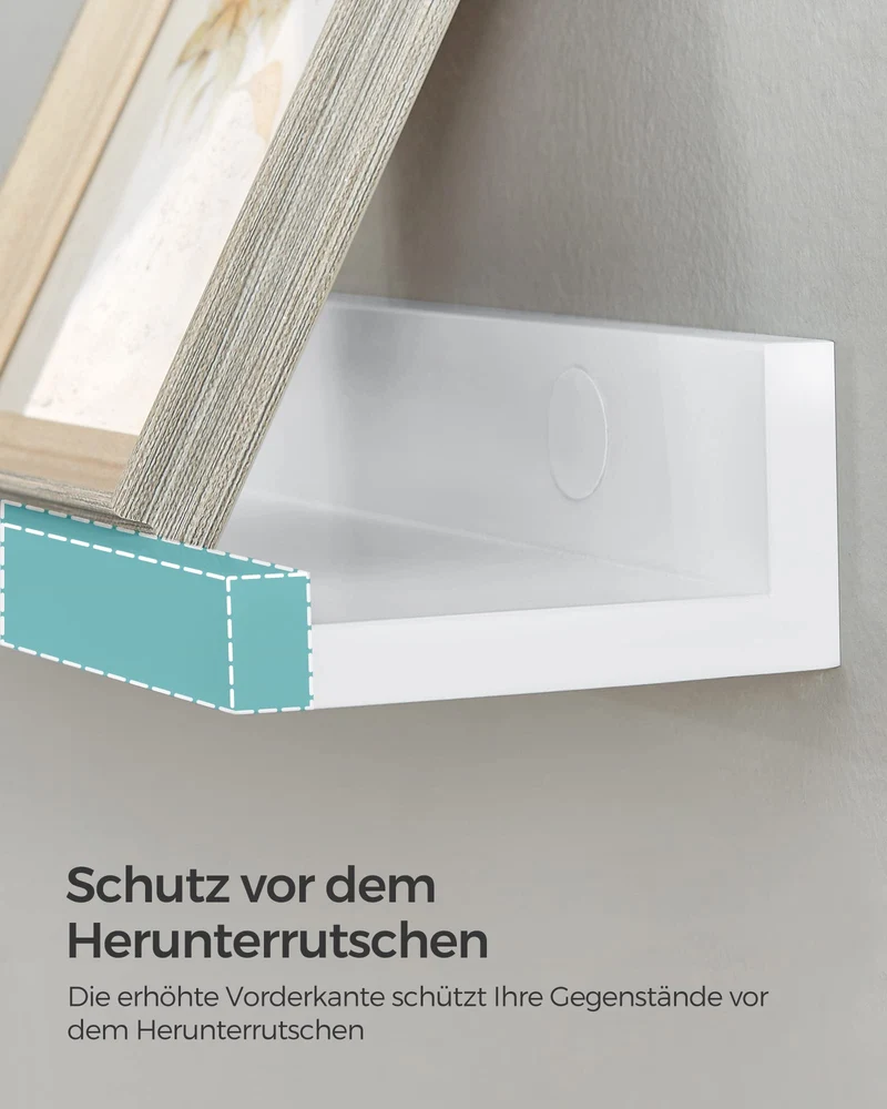 SONGMICS Wandregal, Schweberegal, 3er Set, 10 x 38 cm