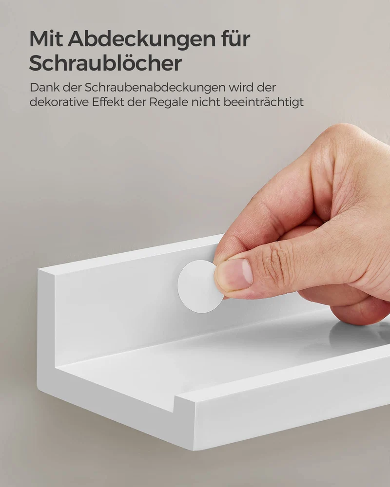 SONGMICS Wandregal, Schweberegal, 3er Set, 10 x 38 cm