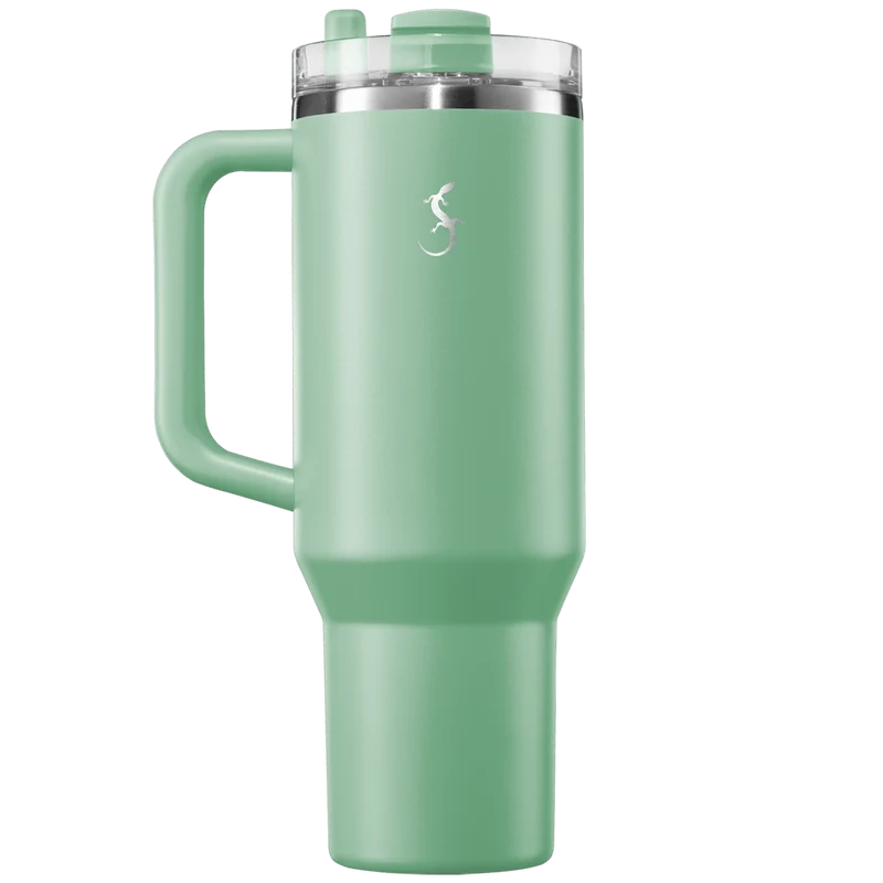 LURCH Isolierbecher Big Cup 1,2l mit ausfahrbarem Trinkhalm Dark Salvia