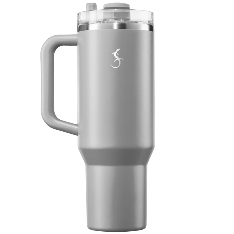 LURCH Isolierbecher Big Cup 1,2l mit ausfahrbarem Trinkhalm Jura Grey