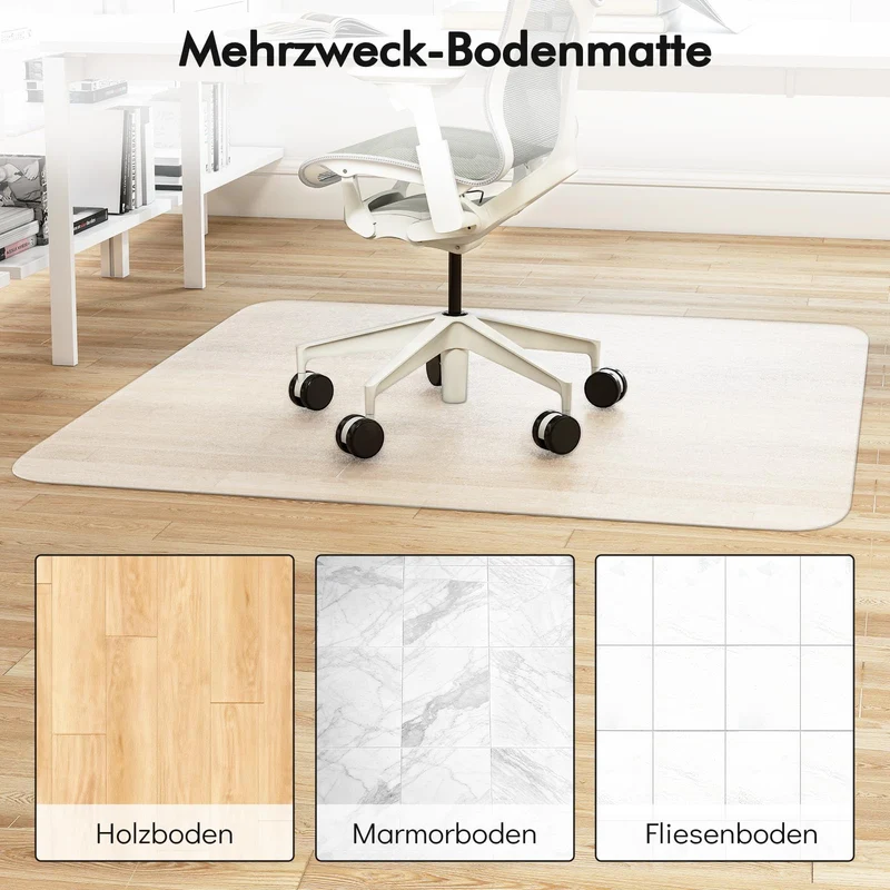 COSTWAY 160 x 180 cm Bodenschutzmatte Bürostuhl, Schreibtischstuhl Unterlage transparent, Schutzmatte Stärke 1,5mm, Bodenschutz Kratzfest & rutschfest, Stuhlunterlage für Laminat, Parkett, Hartböden