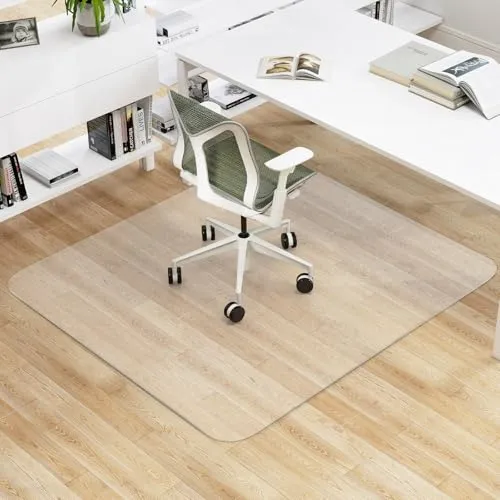 COSTWAY 160 x 180 cm Bodenschutzmatte Bürostuhl, Schreibtischstuhl Unterlage transparent, Schutzmatte Stärke 1,5mm, Bodenschutz Kratzfest & rutschfest, Stuhlunterlage für Laminat, Parkett, Hartböden