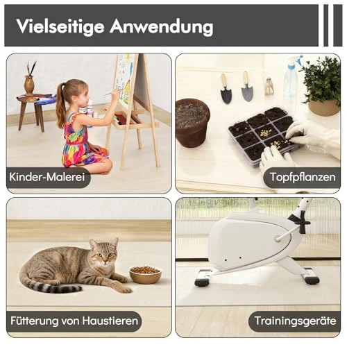 COSTWAY 160 x 180 cm Bodenschutzmatte Bürostuhl, Schreibtischstuhl Unterlage transparent, Schutzmatte Stärke 1,5mm, Bodenschutz Kratzfest & rutschfest, Stuhlunterlage für Laminat, Parkett, Hartböden