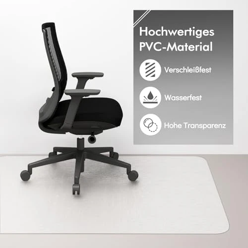 COSTWAY 160 x 180 cm Bodenschutzmatte Bürostuhl, Schreibtischstuhl Unterlage transparent, Schutzmatte Stärke 1,5mm, Bodenschutz Kratzfest & rutschfest, Stuhlunterlage für Laminat, Parkett, Hartböden