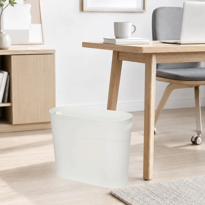 Caxmtu Mülleimer Papierkorb Abfalleimer Badezimmer Papiereimer Höhe 27 cm 10 L Schlanker Mülleimer mit Griff für Zuhause Küche Badezimmer Schlafzimmer Büro, aus Kunststoff, 2 Stück (Weiss)