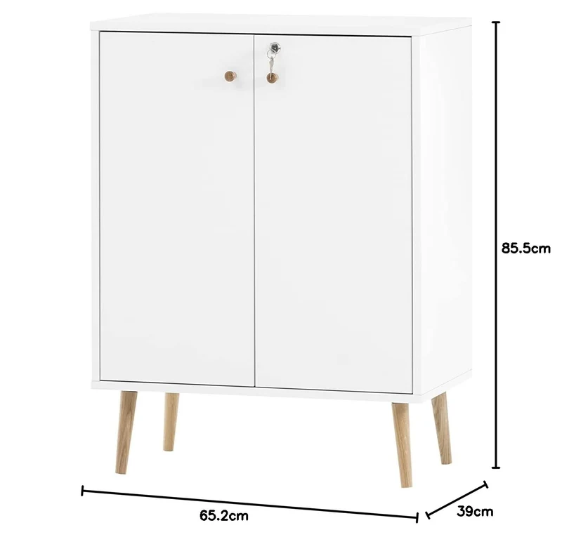 Schildmeyer Jonte Aktenschrank, weiß matt, 65,2 x 39 x 85,5 cm