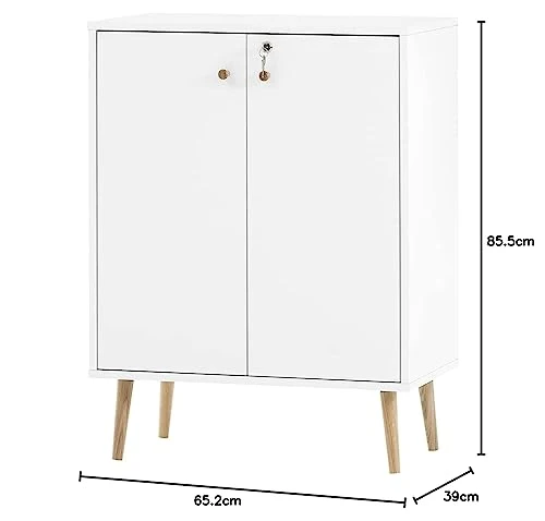 Schildmeyer Jonte Aktenschrank, weiß matt, 65,2 x 39 x 85,5 cm