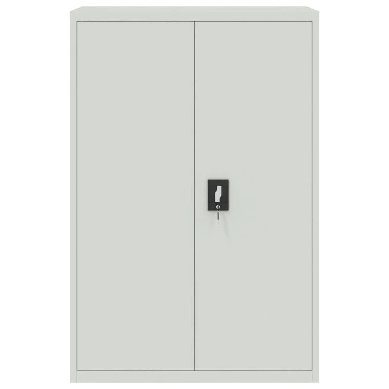 Aktenschrank aus Stahl Grau 90×40×140 cm mit 3 verstellbaren Regalen und Dreipunkt-Verriegelung, Büroschrank abschließbar für Archivierung von Dokumenten und Ordnern im Büro und Homeoffice