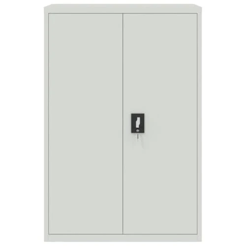 Aktenschrank aus Stahl Grau 90×40×140 cm mit 3 verstellbaren Regalen und Dreipunkt-Verriegelung, Büroschrank abschließbar für Archivierung von Dokumenten und Ordnern im Büro und Homeoffice