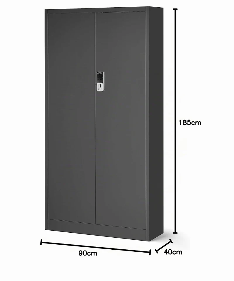 Jan Nowak Aktenschrank Büroschrank Metall mit Zahlenschloss, 185x90x40 cm