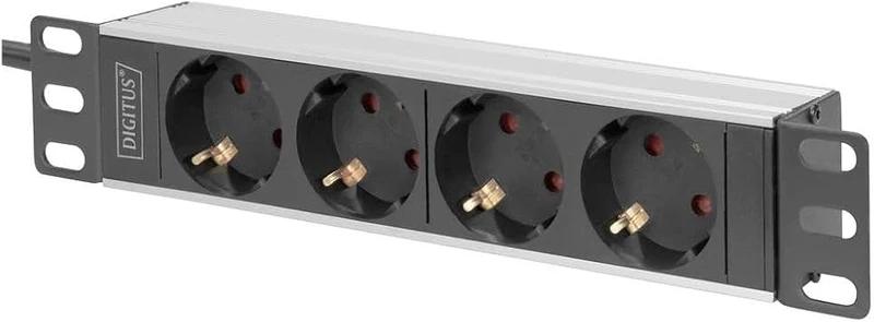 DIGITUS Steckdosenleiste – 4X Schutzkontaktstecker – 10 Zoll 1 HE