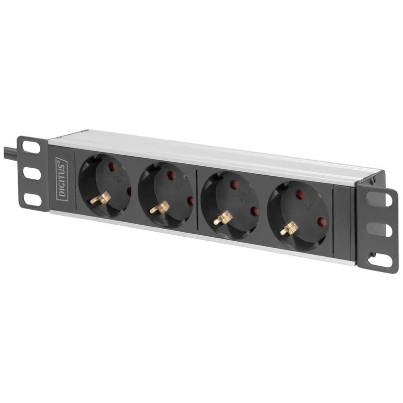 DIGITUS Steckdosenleiste – 4X Schutzkontaktstecker – 10 Zoll 1 HE