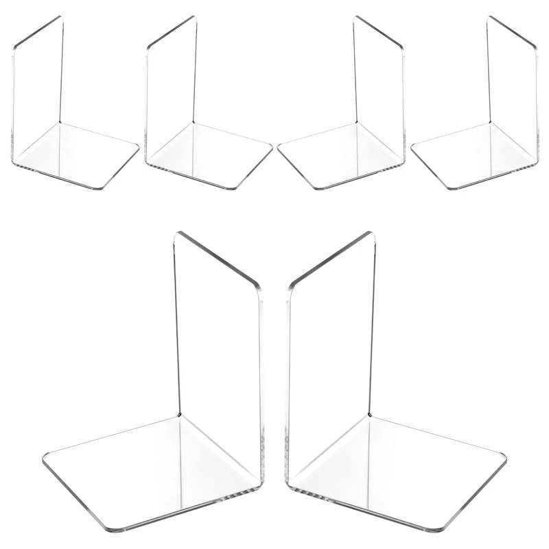 VMUTGA 6PCS Klarer Buchstützen, Buchständer aus Acryl, Buchstütze für Büro Schule Bibliothek, Schlafzimmer Transparente Dekoration