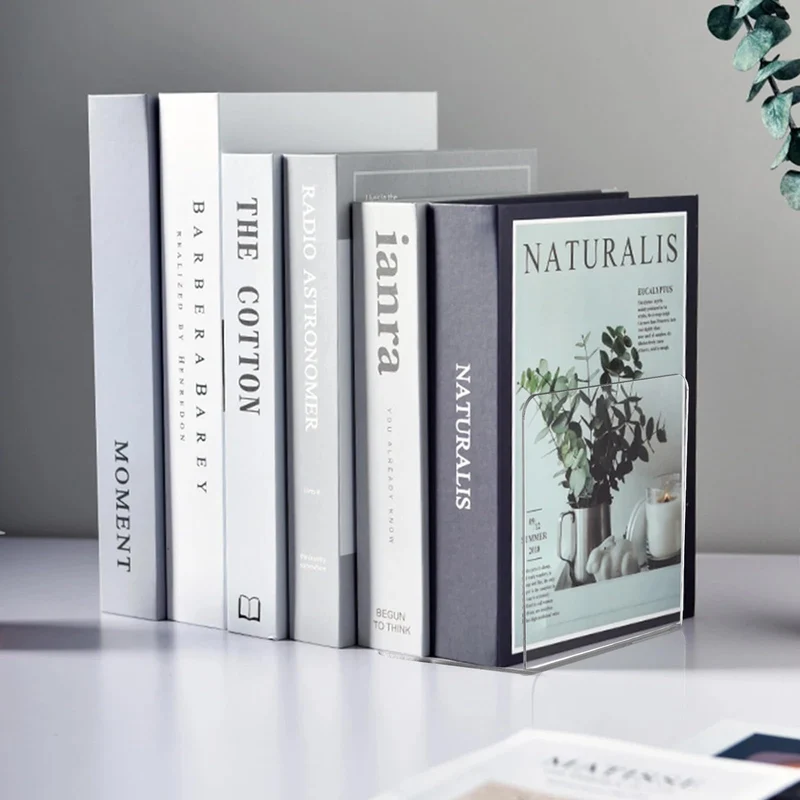 VMUTGA 6PCS Klarer Buchstützen, Buchständer aus Acryl, Buchstütze für Büro Schule Bibliothek, Schlafzimmer Transparente Dekoration