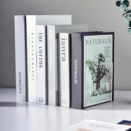 VMUTGA 6PCS Klarer Buchstützen, Buchständer aus Acryl, Buchstütze für Büro Schule Bibliothek, Schlafzimmer Transparente Dekoration