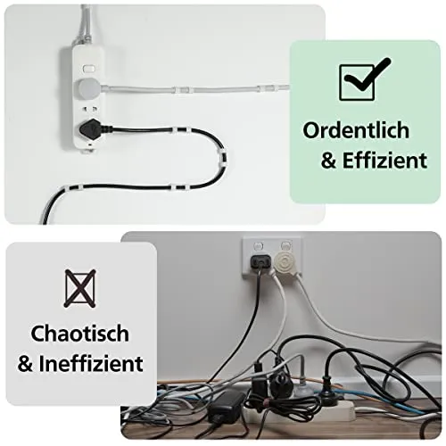 AGPTEK 30 Kabelclips, Kabelhalter mit selbstklebendem Sicherheitspad, Kabelklemme, Set für Schreibtisch, Stromkabel, USB-Ladekabel, Audiokabel, 30 Stück, Weiß, 30 Stück