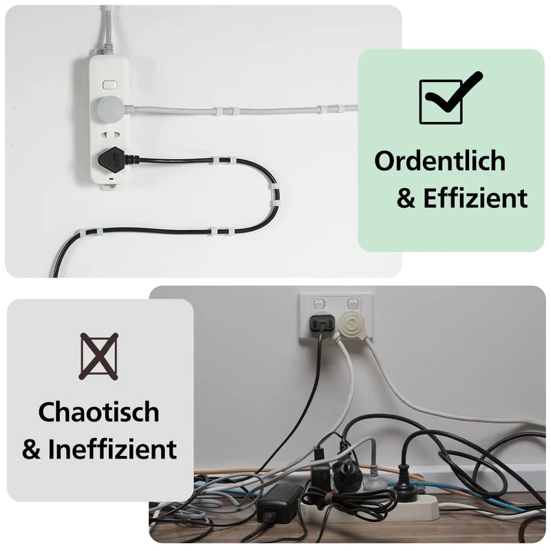 AGPTEK 30 Kabelclips, Kabelhalter mit selbstklebendem Sicherheitspad, Kabelklemme, Set für Schreibtisch, Stromkabel, USB-Ladekabel, Audiokabel, 30 Stück, Weiß, 30 Stück