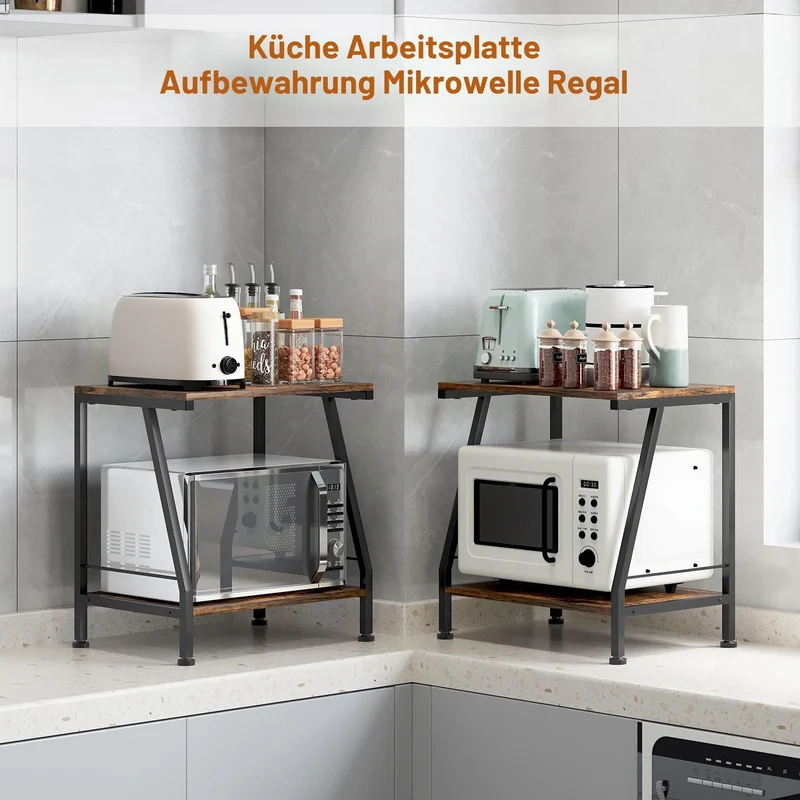 TQVAI Druckerständer Holz Klein Druckerschrank Schreibtisch Aufbewahrungsregal Druckerregal Schrank Tischablage für Büro Küche Schule, Schwarz/Antik