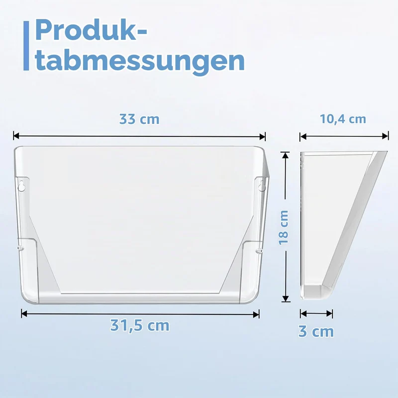 SUPEASY Wandorganiser Acryl, Hängeordner Dokumentenhalter, Zeitschriftenhalter Wand für Post, Ordner & Büro – 3er Pack