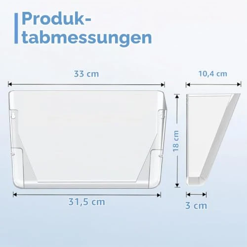 SUPEASY Wandorganiser Acryl, Hängeordner Dokumentenhalter, Zeitschriftenhalter Wand für Post, Ordner & Büro – 3er Pack