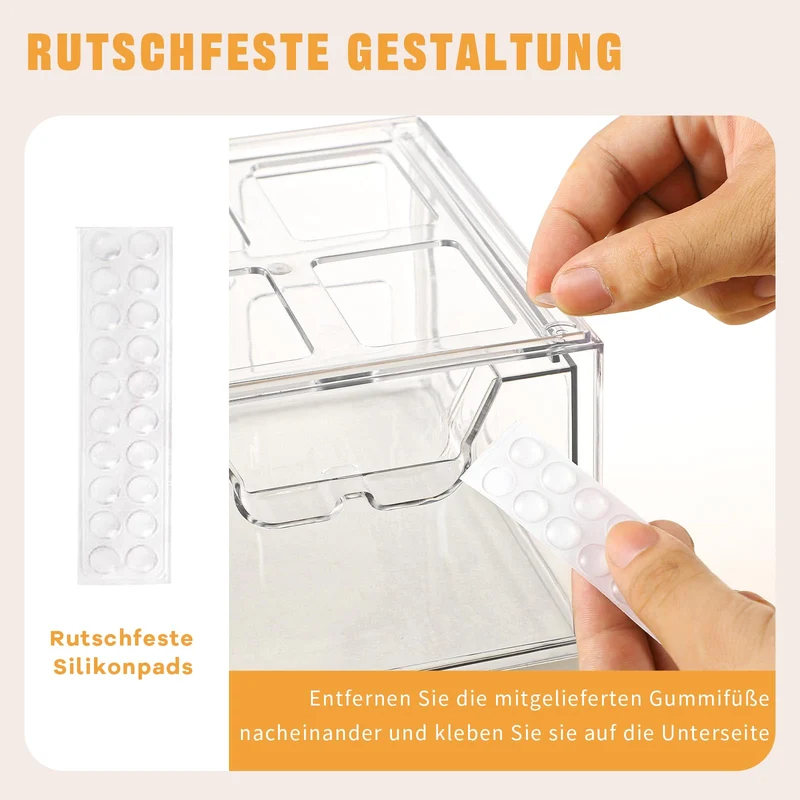 Stebopum Stapelbare Schubladenbox Kosmetik Organizer mit 3 Schubladen