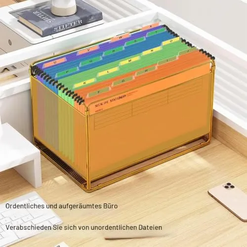 A4 Hängemappen 24 Stück für Aktenschränke,Polypropylen für Hängemappe mit Tabs und Karteneinsätzen und löschbarem Stift für Büro, Schule, Schreibtisch,Hängemappe,Sortiermappe