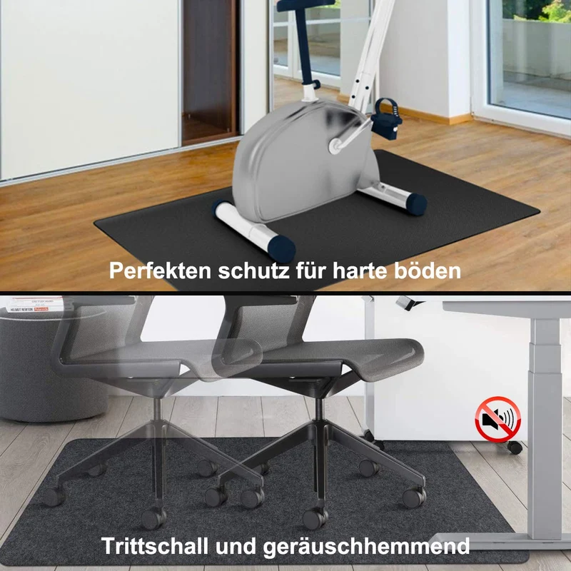 Bodenschutzmatte | Bürostuhl Unterlage | 90 x 140 cm | Hartboden | Verbesserte Version - Mehrzweck-Stuhlteppich für zu Hause (schwarz, 140x90cm)