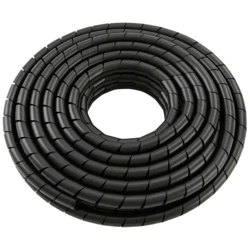 Lumonic Spiralkabelschlauch schwarz 10m I 24mm Spiralband für Kabel mit 20-130mm Durchmesser I Flexibler Kabelschlauch-Schutz für Private & industrielle Zwecke