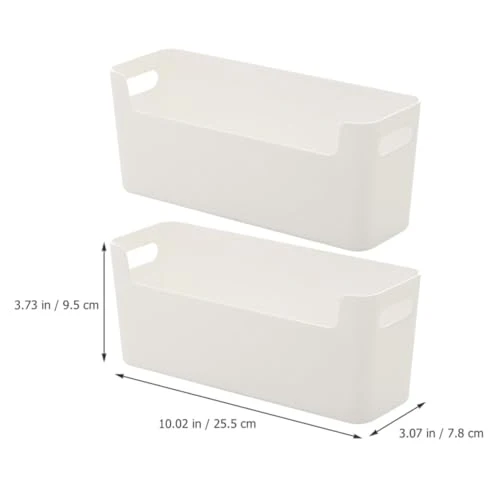2 Stück Schul Organizer Kasten Pp Weiß mit Griffen