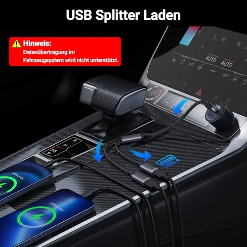 KiwiBird USB Splitter 1 zu 2 USB Doppelstecker USB Y Kabel Mini USB Hub