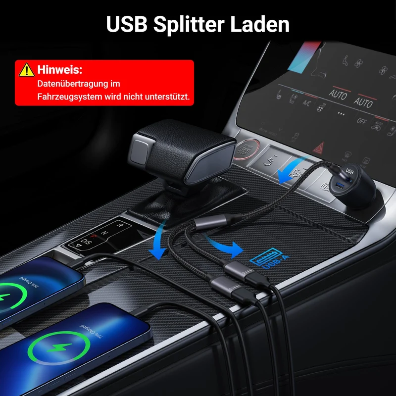 KiwiBird USB Splitter 1 zu 2 USB Doppelstecker USB Y Kabel Mini USB Hub