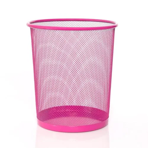Papierkorb Mülleimer Papiereimer Draht 26 cm klein 10 L | Pink