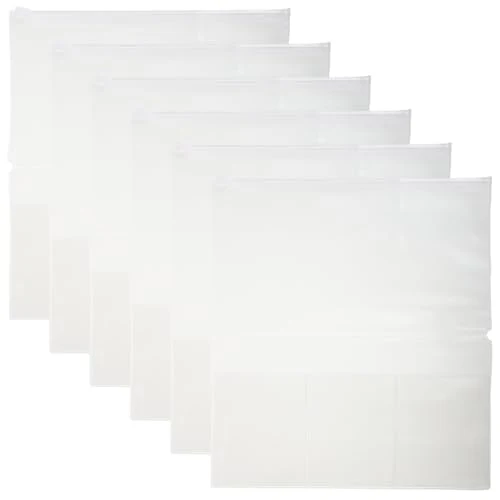 6 Stück Matte Pvc Einsteckhülle für Notizbücher mit Reißverschluss