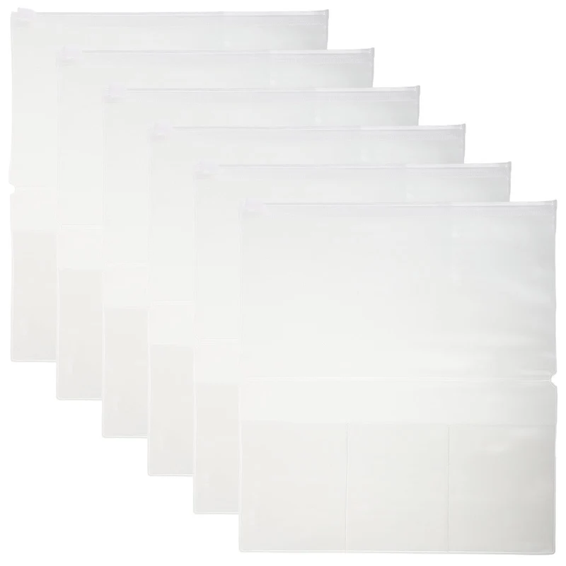 6 Stück Matte Pvc Einsteckhülle für Notizbücher mit Reißverschluss