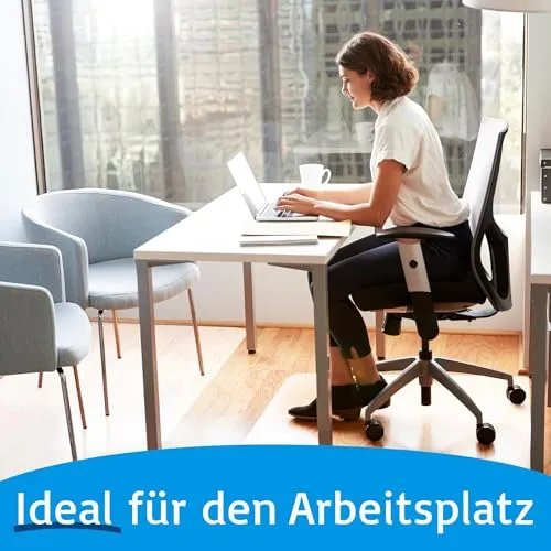 Floordirekt Bodenschutzmatte - Kratzfest, rutschfest, Milchweiß - Bodenmatte, Bodenschutz, Bürostuhlunterlage, Unterlegmatte, Schutzmatte für Laminat, Parkett, Hartböden (100 x 120 cm)