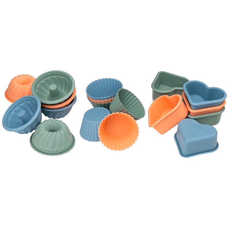 LURCH Flexi Mini Cakes Backformen - 3x6 Set für Muffins, Herzen, Gugelhupf