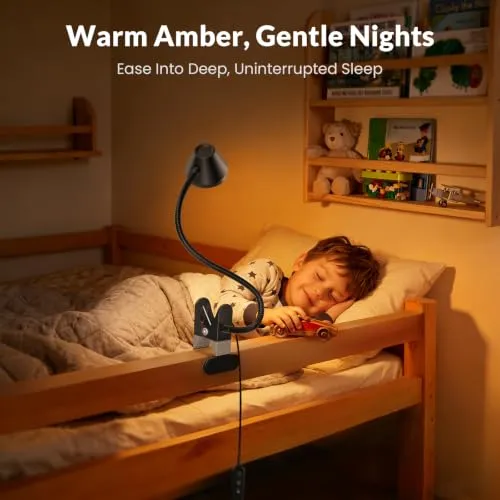 LEPOWER Klemmleuchte Bett Leselampe mit 5 Farben & Stufenlosem Dimmen