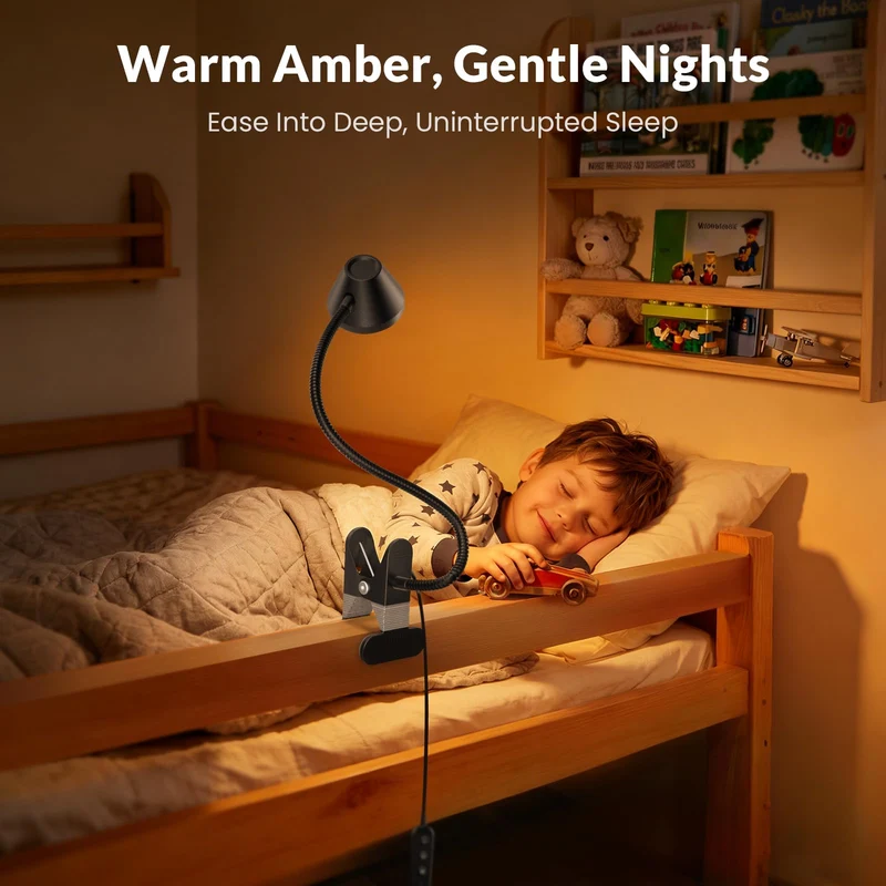 LEPOWER Klemmleuchte Bett Leselampe mit 5 Farben & Stufenlosem Dimmen