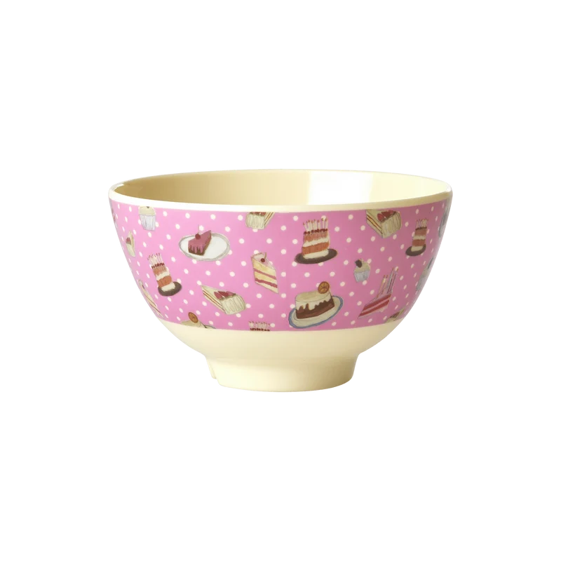 rice, Melamine Bowl with Sweet Cake Print - Small, 300ml