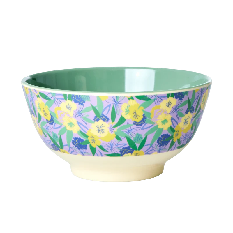 rice, Bowl with Fancy Pansy Print - Medium - 700ml